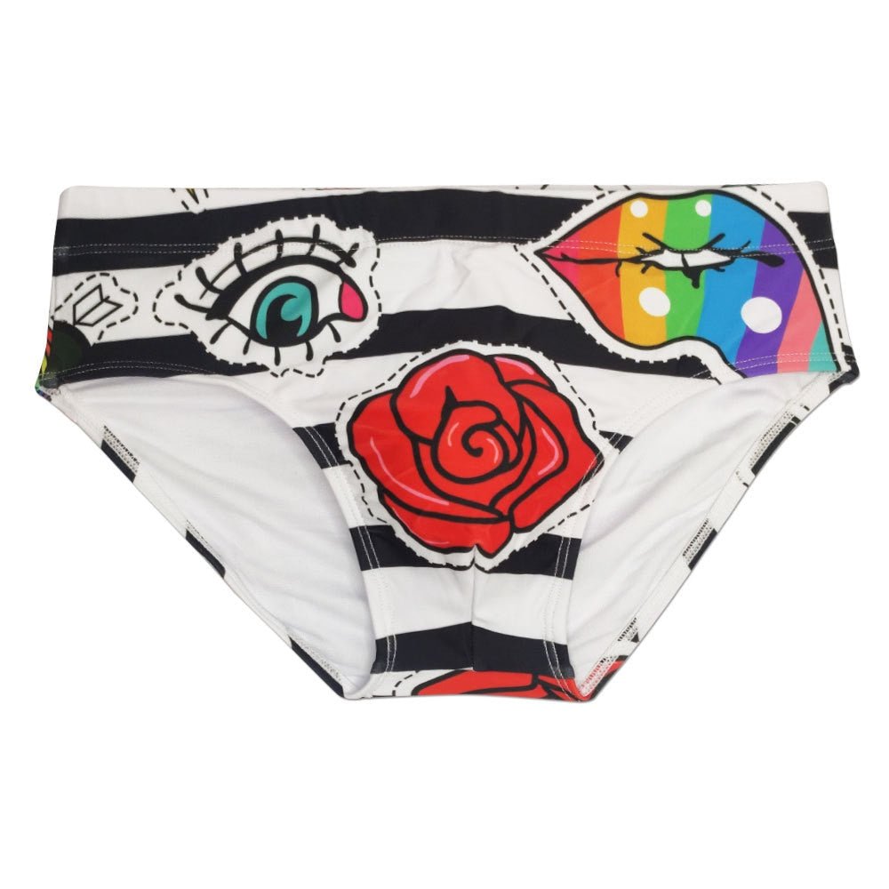 Lips n' Kisses Swim Briefs | dmunderwear detail image 5