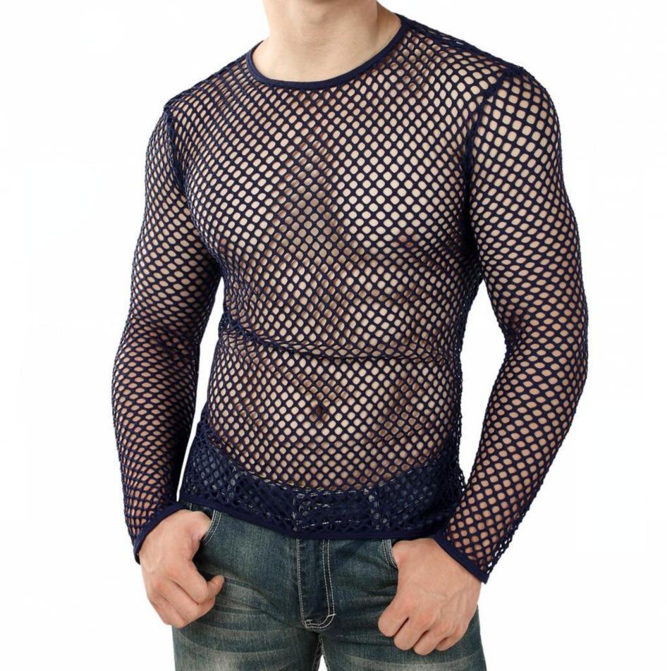 Long sleeve crewneck hollow out see through top | dmunderwear variant image