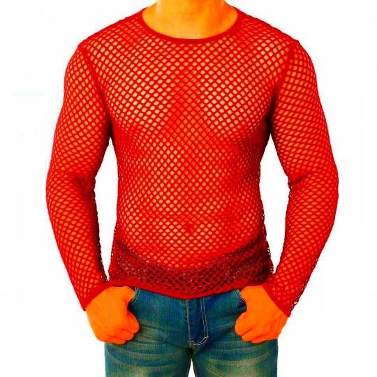 Long sleeve crewneck hollow out see through top | dmunderwear detail image 5