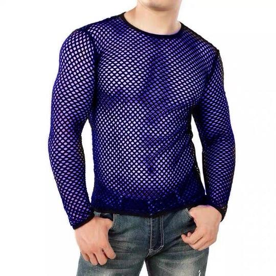 Long sleeve crewneck hollow out see through top | dmunderwear detail image 6