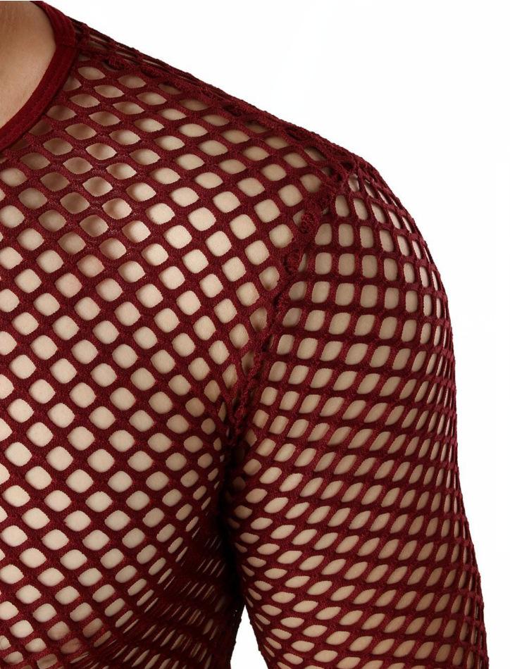 Long sleeve crewneck hollow out see through top | dmunderwear detail image 9