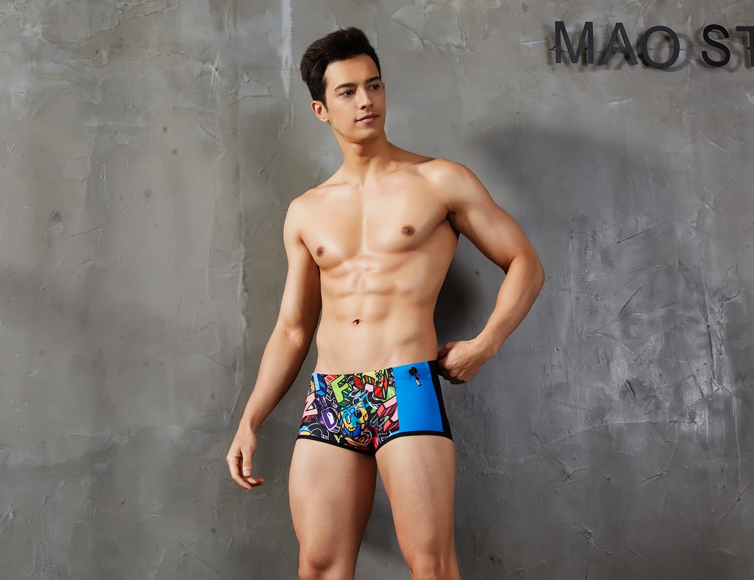 Low Rise Boxer Brief Graffiti Swimwear 90801 | dmunderwear detail image 5