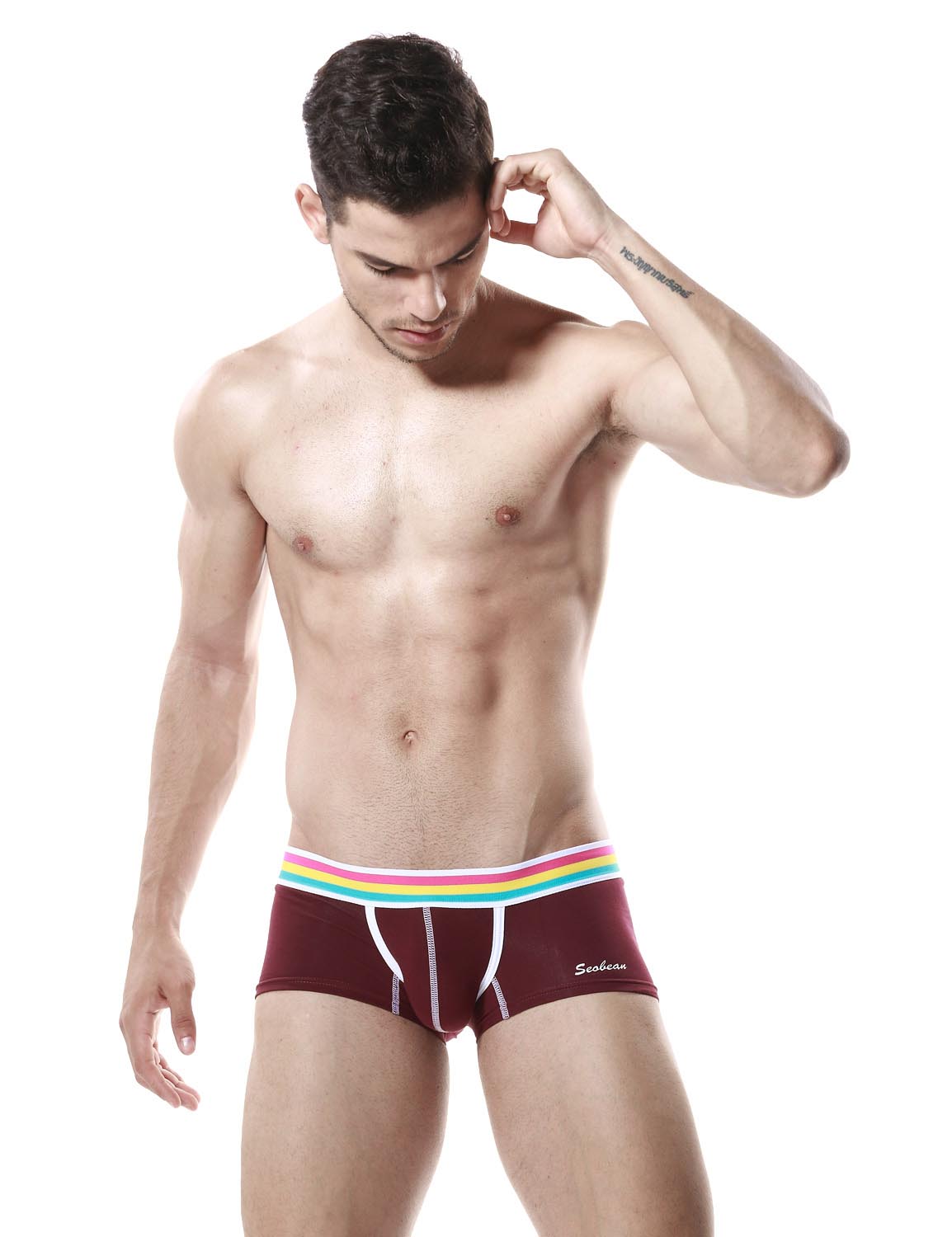 Low Rise Sexy Boxer Brief Rainbow 60206 | dmunderwear detail image 12
