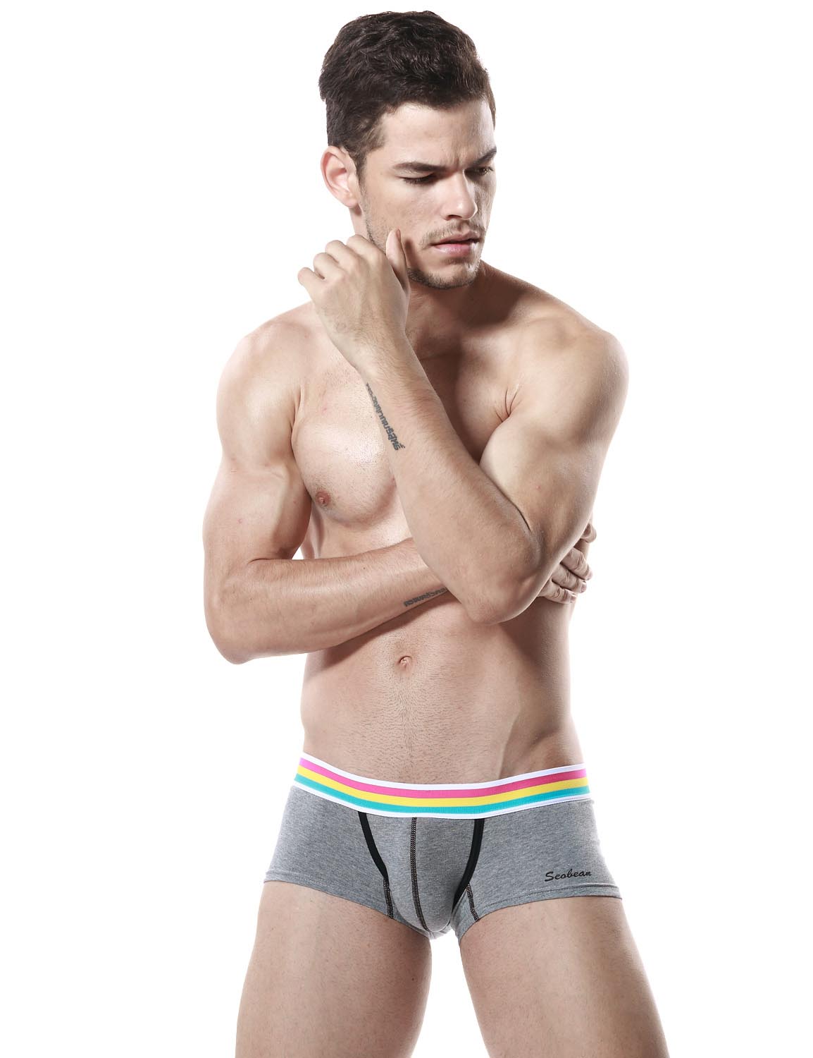 Low Rise Sexy Boxer Brief Rainbow 60206 | dmunderwear detail image 14