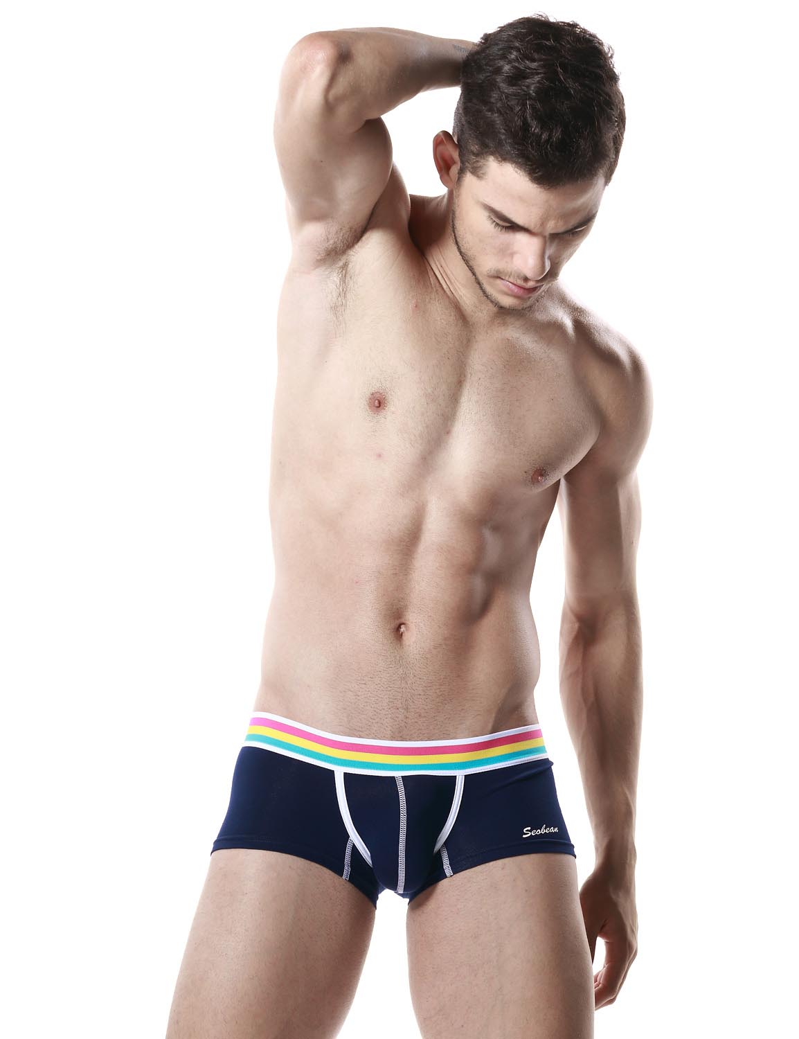 Low Rise Sexy Boxer Brief Rainbow 60206 | dmunderwear detail image 16