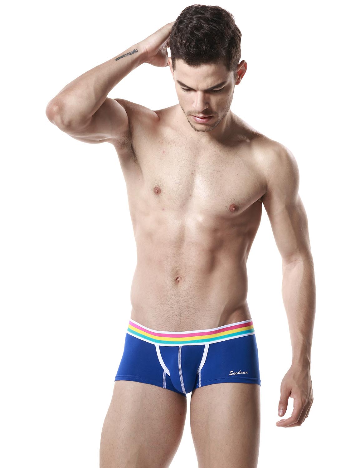 Low Rise Sexy Boxer Brief Rainbow 60206 | dmunderwear detail image 6