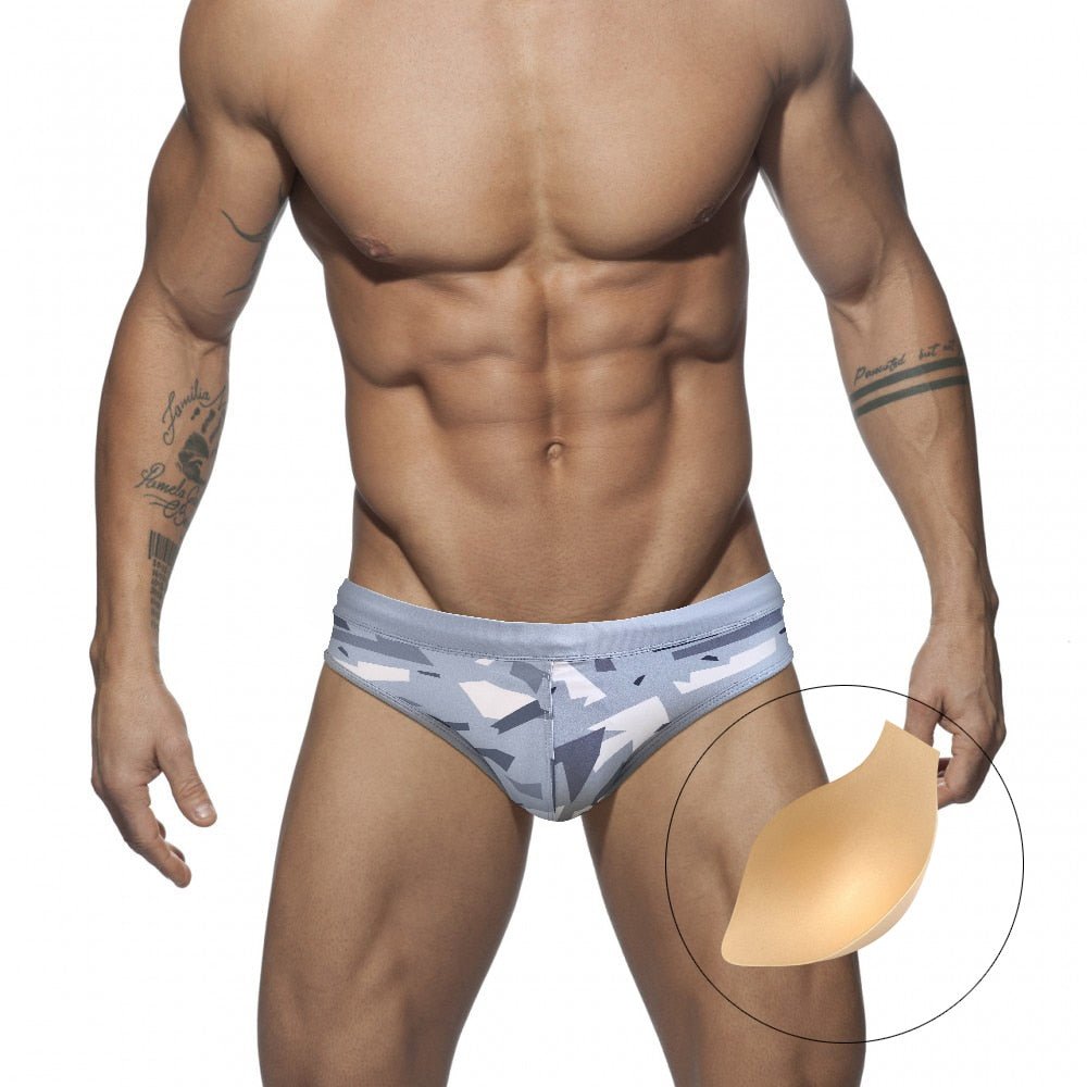 Modern Camo Swim Briefs | dmunderwear detail image 4