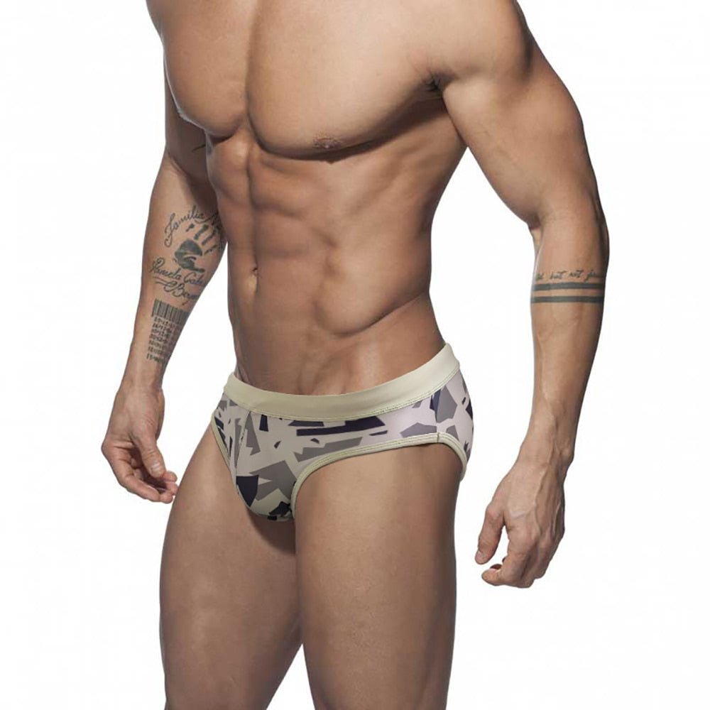 Modern Camo Swim Briefs | dmunderwear detail image 6