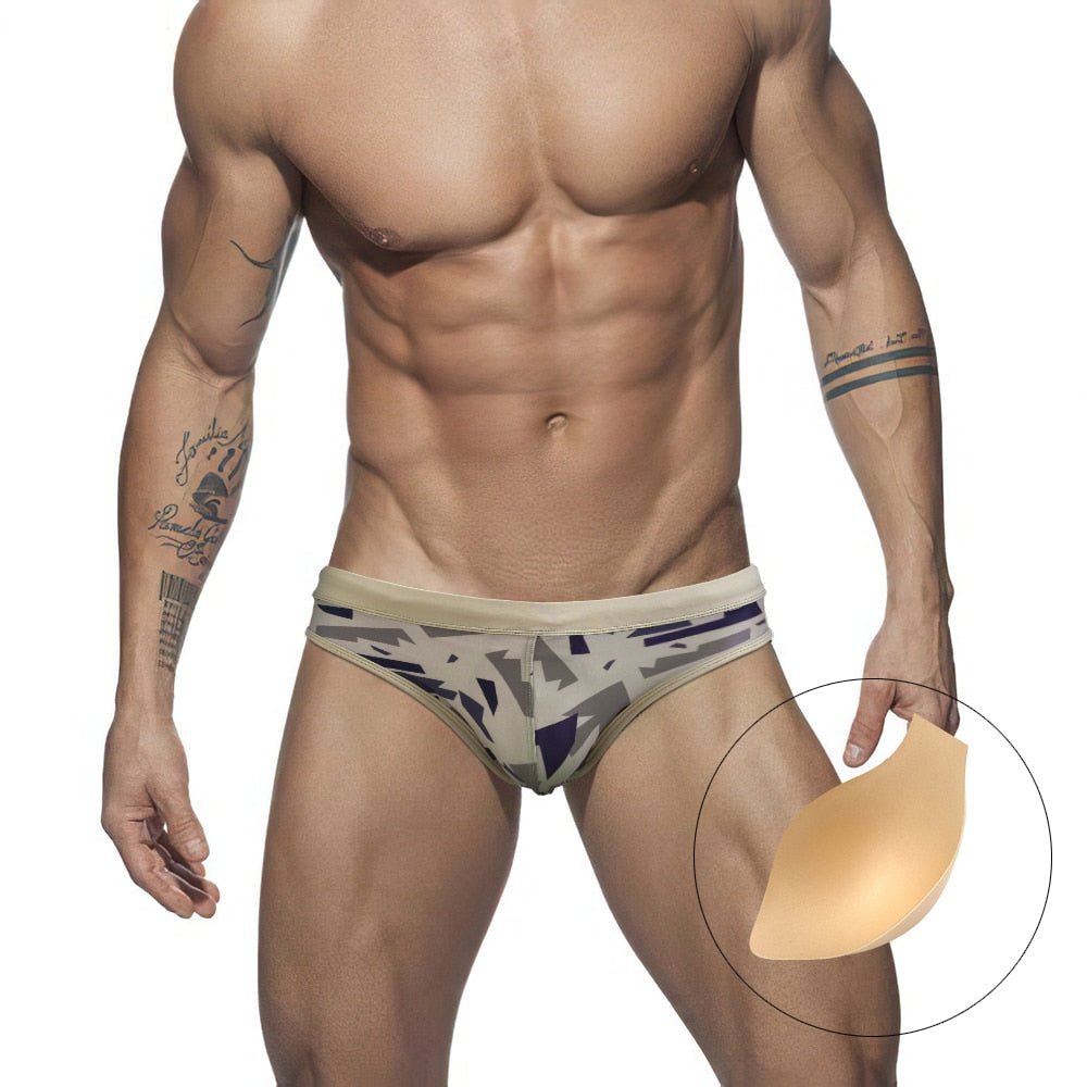 Modern Camo Swim Briefs | dmunderwear detail image 7