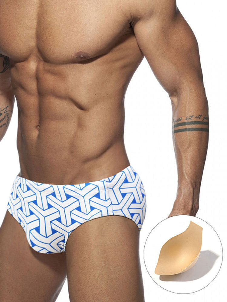 Men's 3D Pouch Printed Fitness Swim Briefs | dmunderwear variant image
