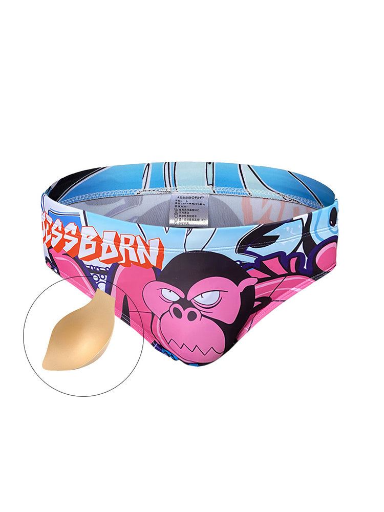 Men's 3D Pouch Trendy Cartoon Swim Briefs | dmunderwear variant image