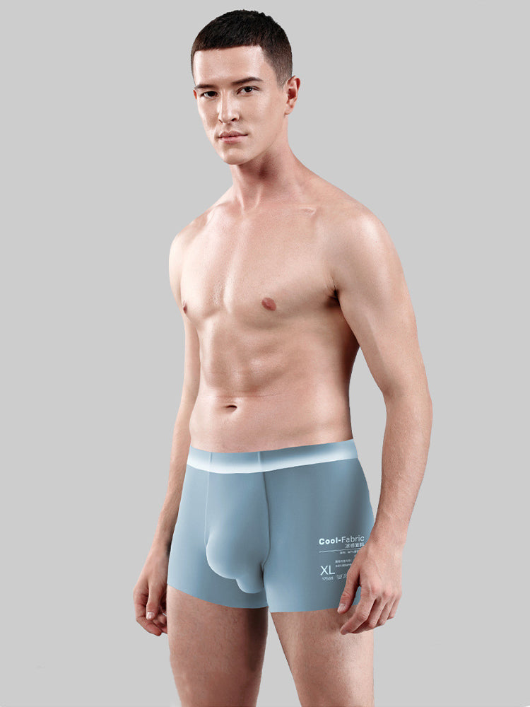 Men's Breathable Solid-Colored Antibacterial Seamless Trunks | dmunderwear detail image 1