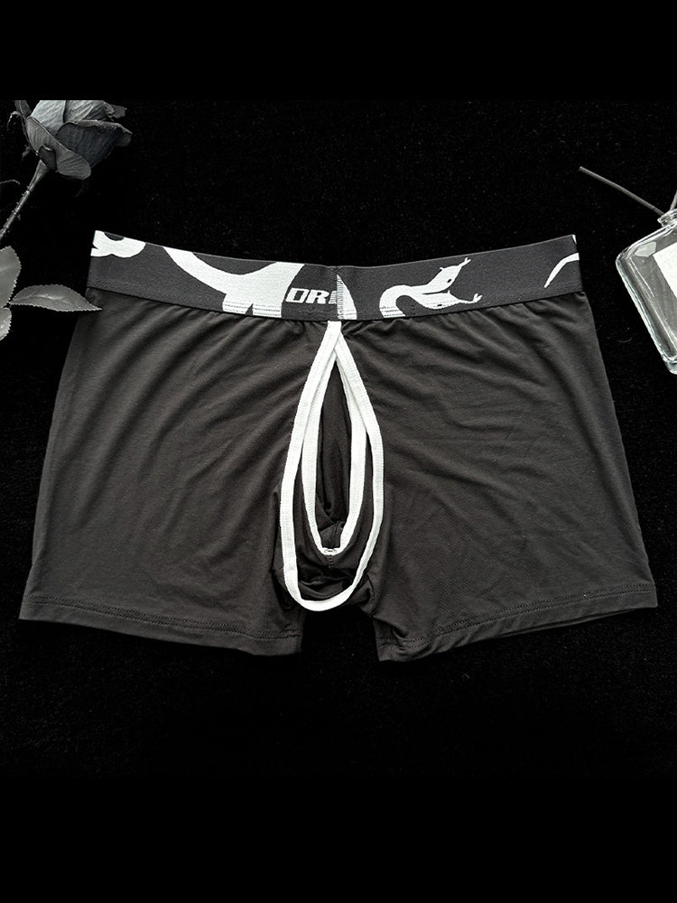 Men's Detachable Pouch Easy-Access Open Fly Modal Split-Crotch Boxers Briefs | dmunderwear detail image 11