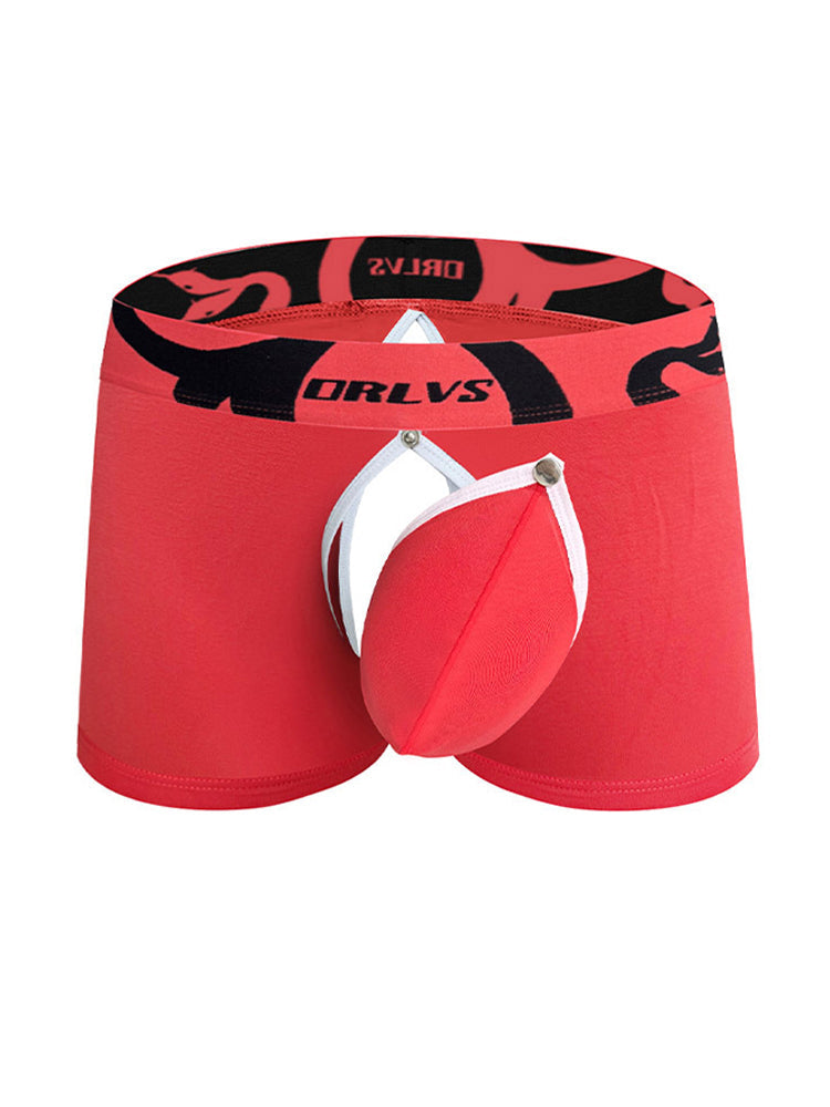 Men's Detachable Pouch Easy-Access Open Fly Modal Split-Crotch Boxers Briefs | dmunderwear detail image 13