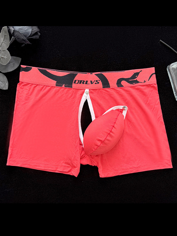 Men's Detachable Pouch Easy-Access Open Fly Modal Split-Crotch Boxers Briefs | dmunderwear detail image 14