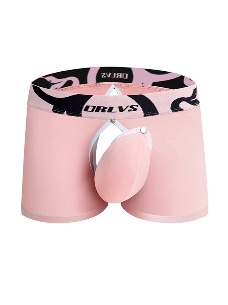 Men's Detachable Pouch Easy-Access Open Fly Modal Split-Crotch Boxers Briefs | dmunderwear variant image