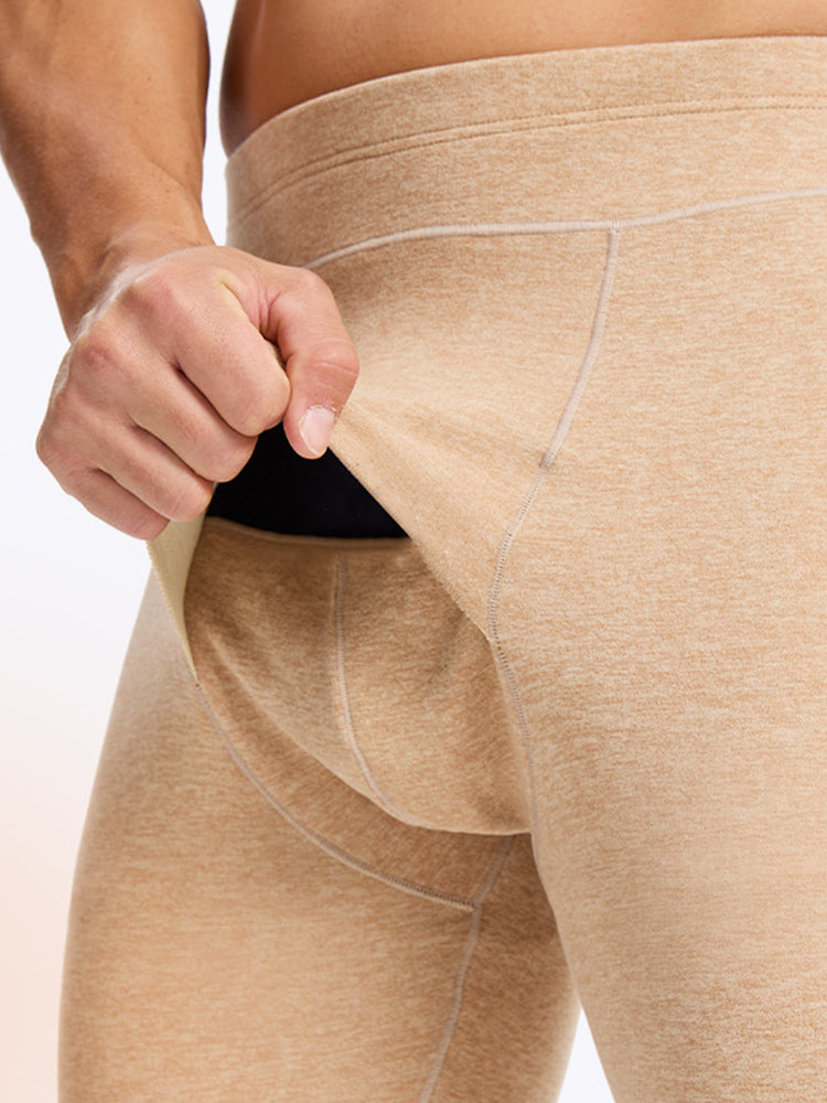 Men's Double-Sided Fleece Thickened Antibacterial Cotton Base Layer Thermal Bottoms | dmunderwear detail image 3