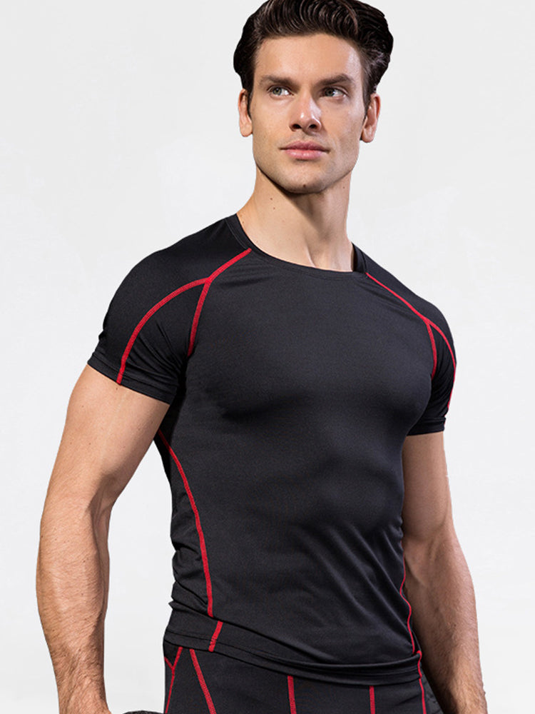 Men's Full Coverage Mesh Panel Quick-Dry Fabric Odor-Control Tops & Tights | dmunderwear detail image 3