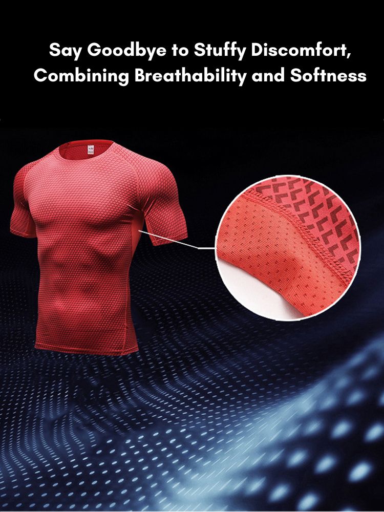Men's High-Stretch Lightweight & Airy Odor-Control Quick-Dry Activewear Tops & Tights | dmunderwear detail image 9