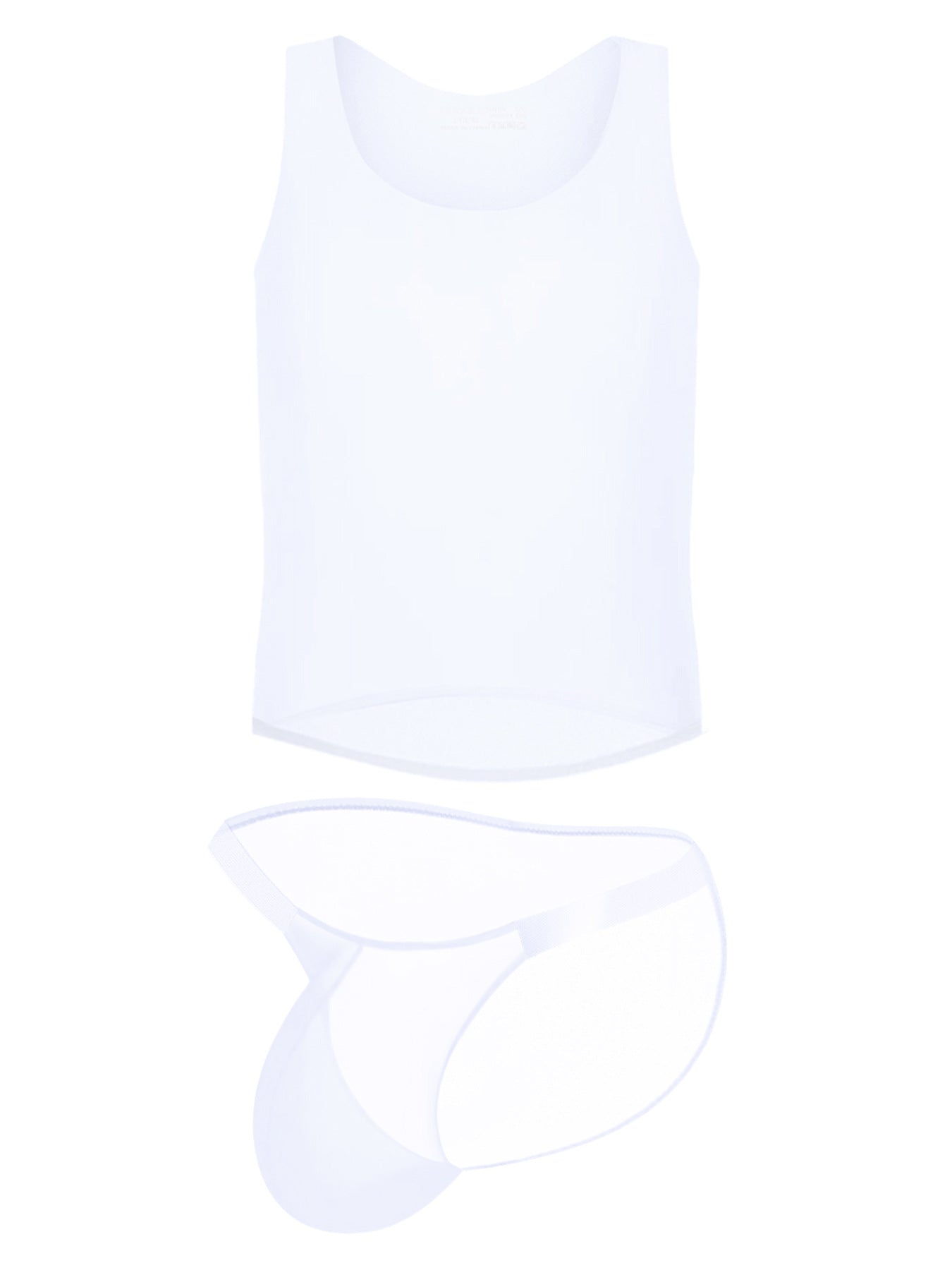 Men's High Stretch Solid-colored Ice Silk Vest & Briefs | dmunderwear variant image