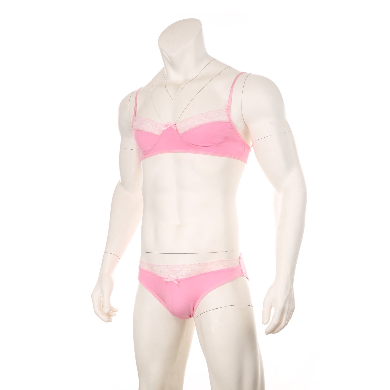 Mens Lace Lingerie Panties & Bra Set | dmunderwear