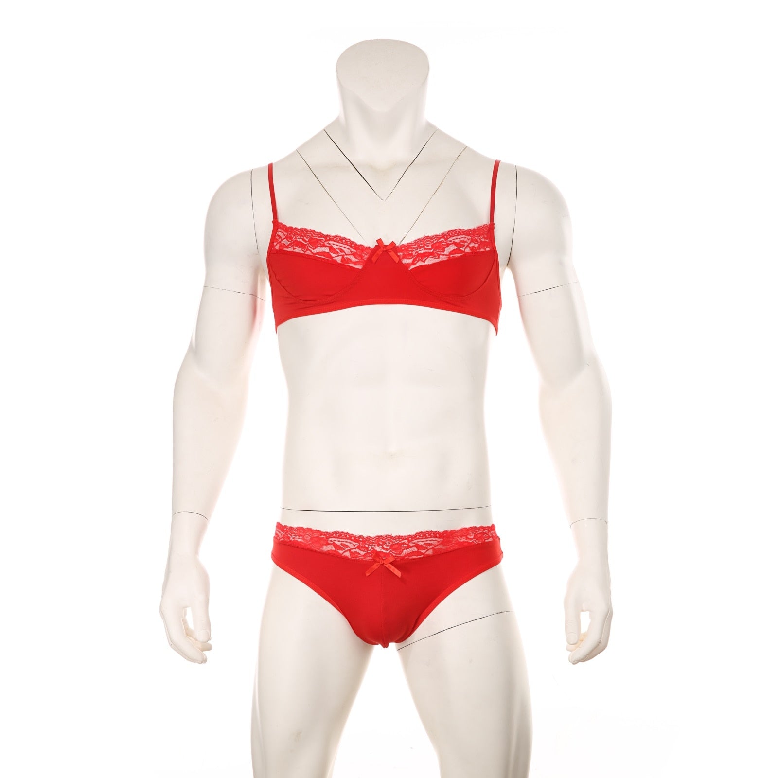 Mens Lace Lingerie Panties & Bra Set | dmunderwear detail image 10