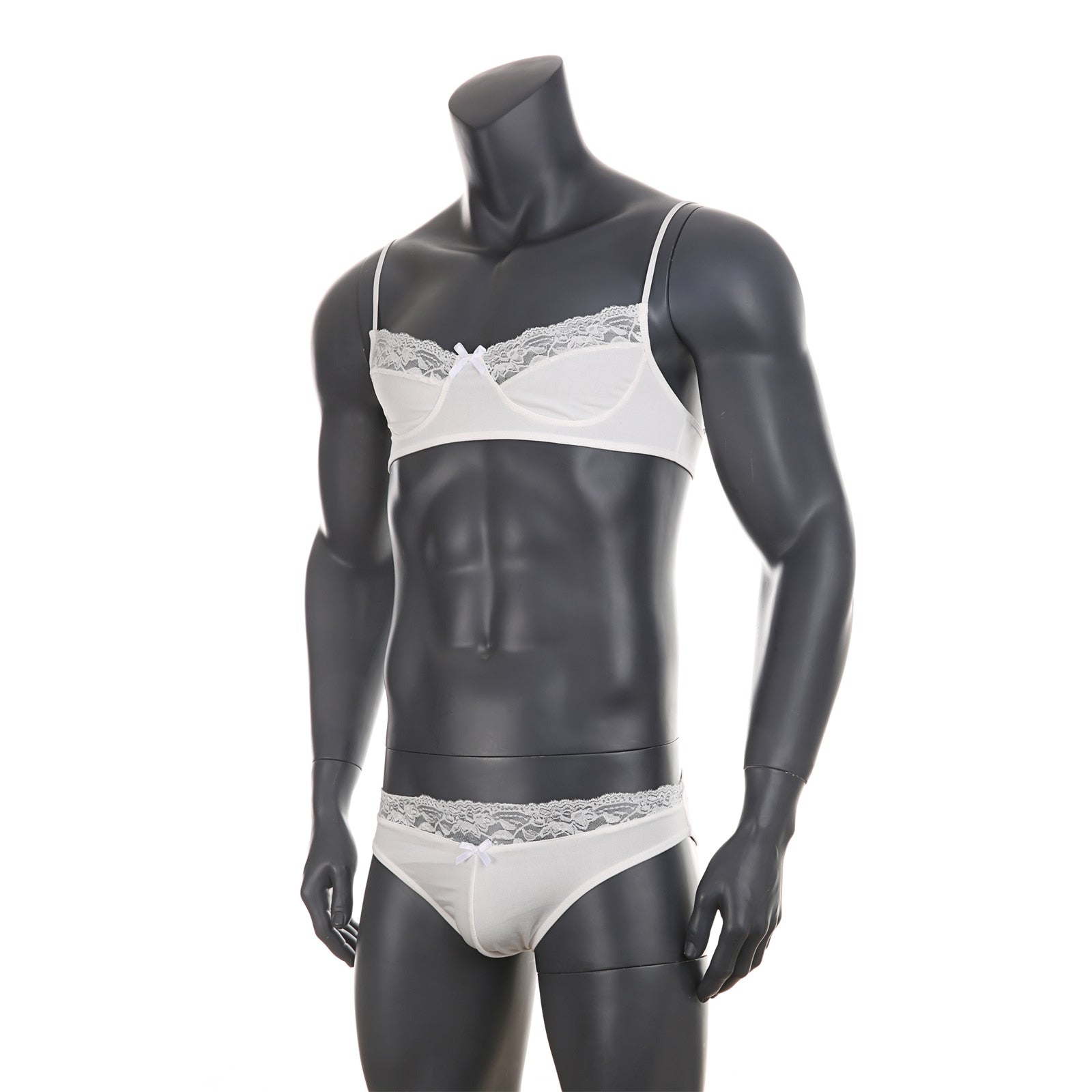 Mens Lace Lingerie Panties & Bra Set | dmunderwear detail image 13