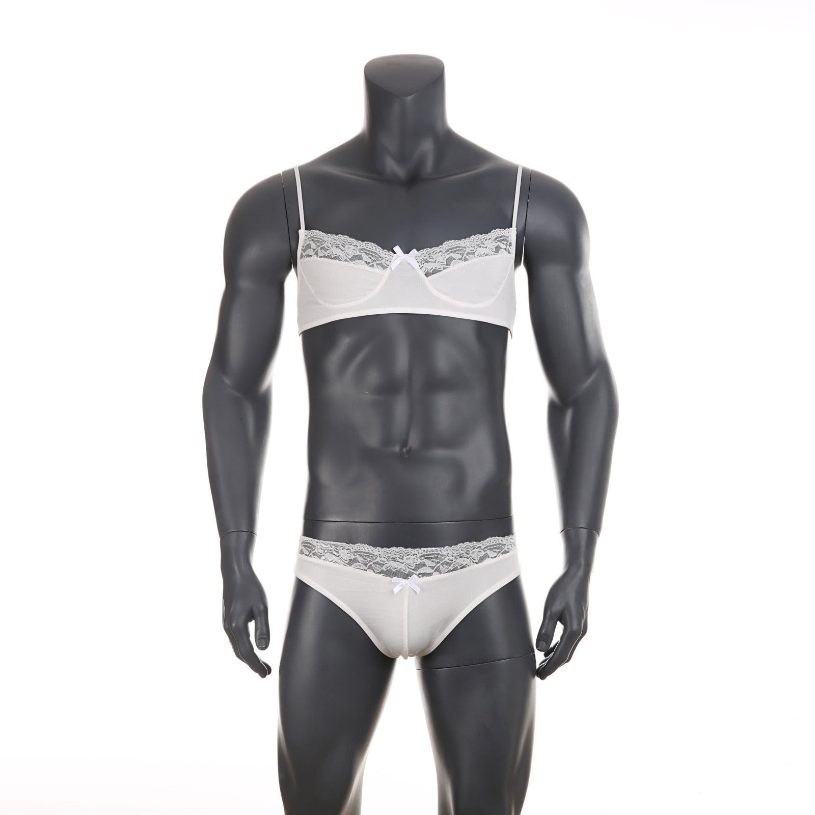 Mens Lace Lingerie Panties & Bra Set | dmunderwear detail image 14