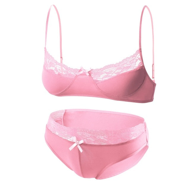 Mens Lace Lingerie Panties & Bra Set | dmunderwear detail image 4