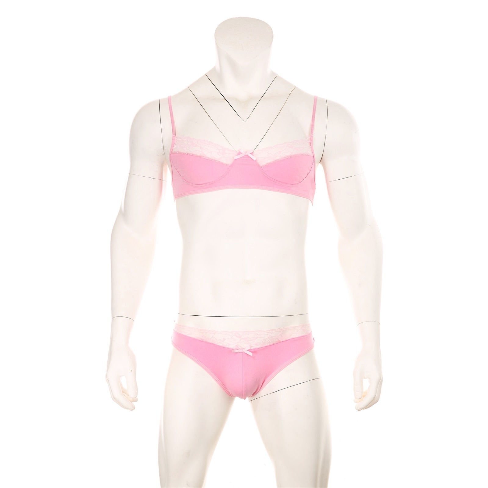 Mens Lace Lingerie Panties & Bra Set | dmunderwear detail image 5