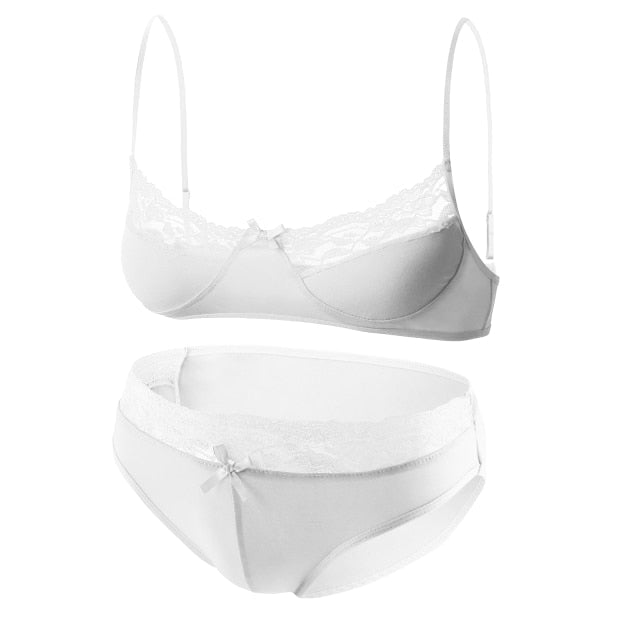 Mens Lace Lingerie Panties & Bra Set | dmunderwear detail image 8