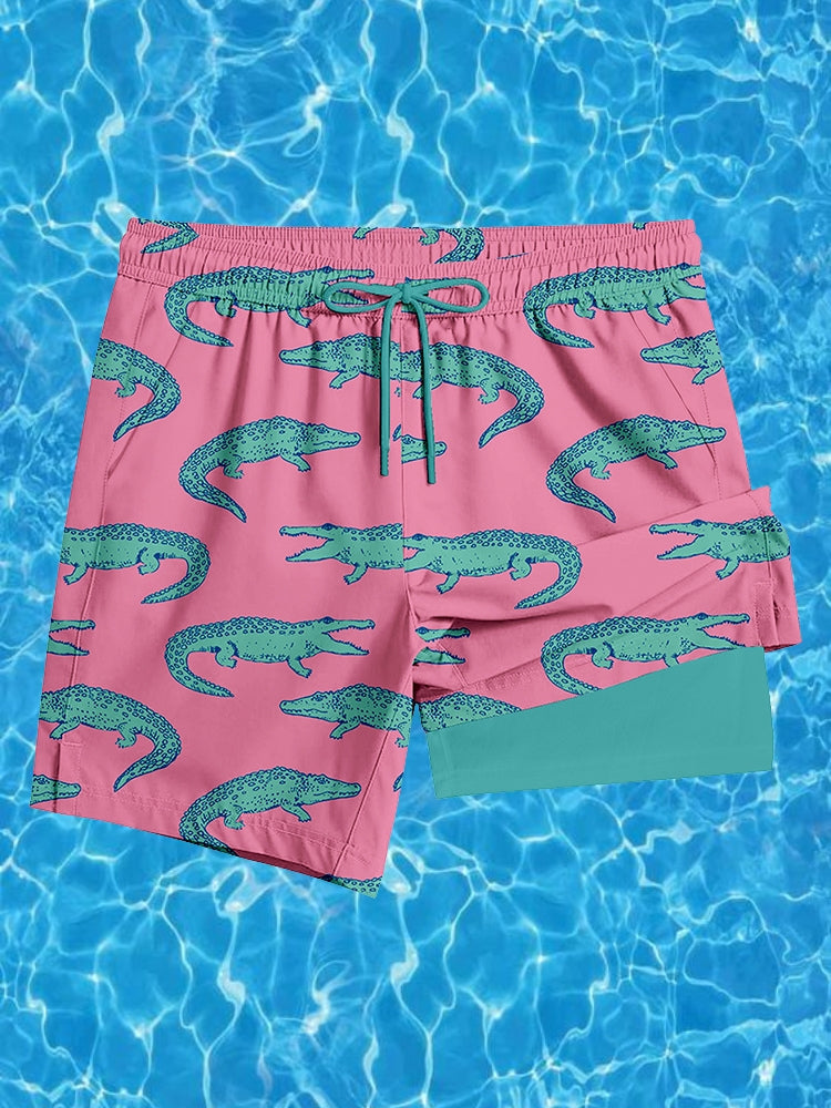 Men's Lightweight & Airy Quarter-Length Swim & Walk Quick-Dry Loose Fit Board Shorts | dmunderwear detail image 1