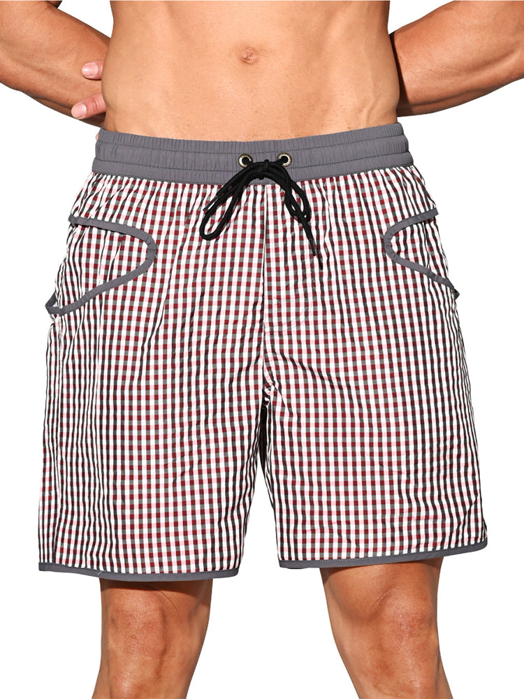 Men's Lightweight Moisture-Wicking Checkered Board Shorts | dmunderwear variant image