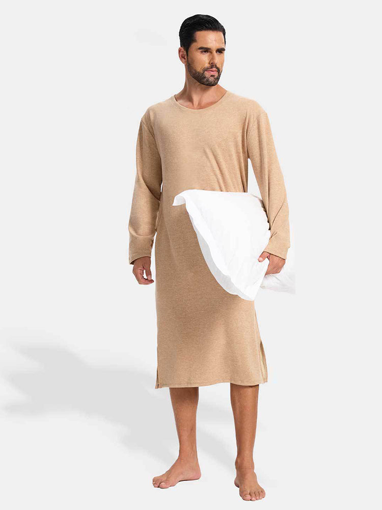 Men's Long-Sleeved Romper Ultra-Soft Seamless Comfort Sleepwear | dmunderwear detail image 1
