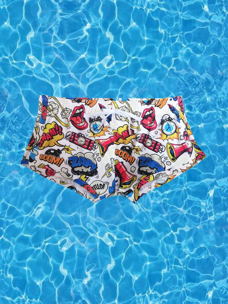 Men's Low-Rise Printed Quick-Dry Sport & Vacation Seamless Comfort Swim Shorts | dmunderwear detail image 1