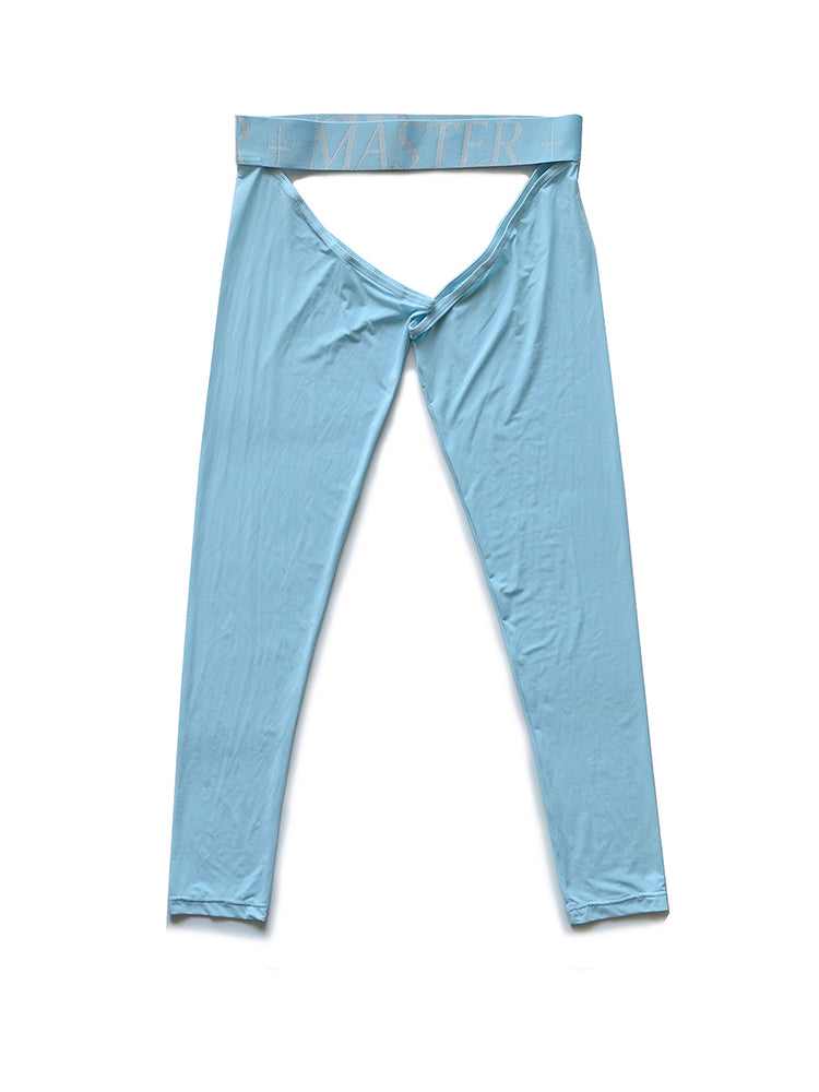 Men's Low-Waist Sexy Hollow Silk-Smooth Semi-Transparent Thermal Pants | dmunderwear detail image 1