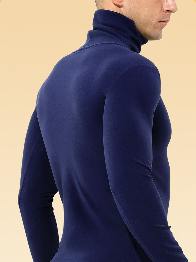 Men's Mid-high Collar Warm Cold-proof Long-sleeved Bottoming Shirt | dmunderwear detail image 1
