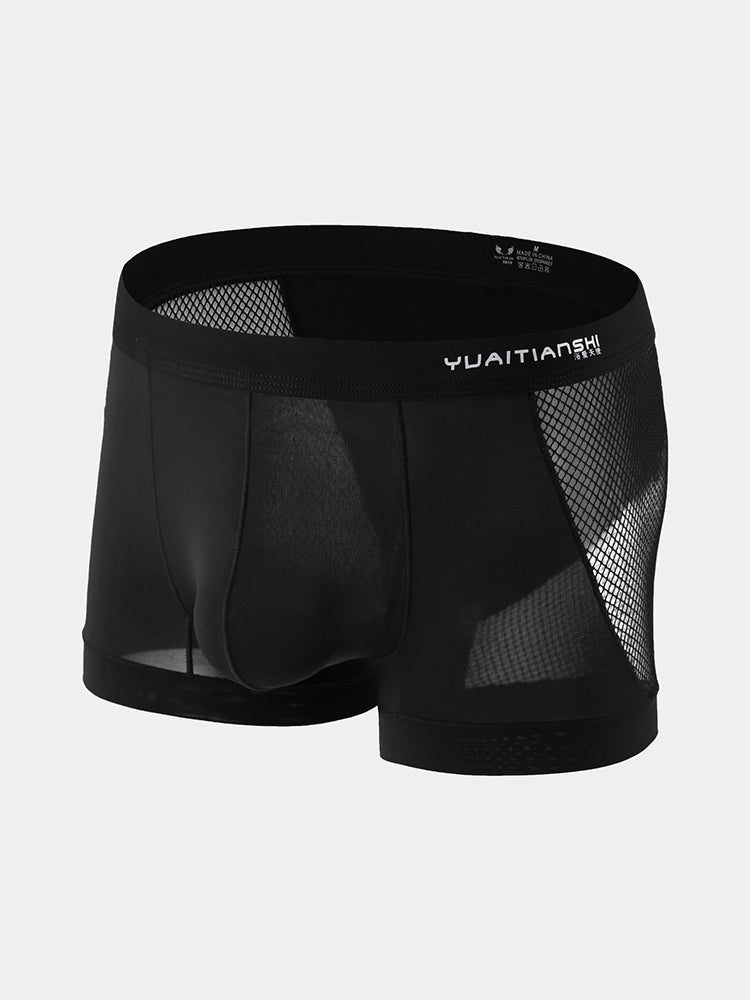 Men's Sexy Mid-Rise Comfy Waistband Silky Touch Sporty Cut Cooling Airflow Trunks | dmunderwear variant image