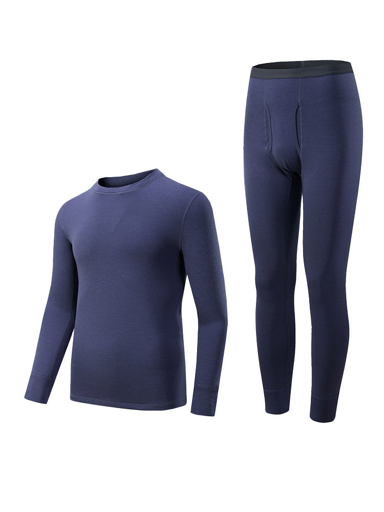 Men's Odor-Resistant Heat-Generating Fleece-Lined Base Layer Thermal Sets | dmunderwear detail image 12