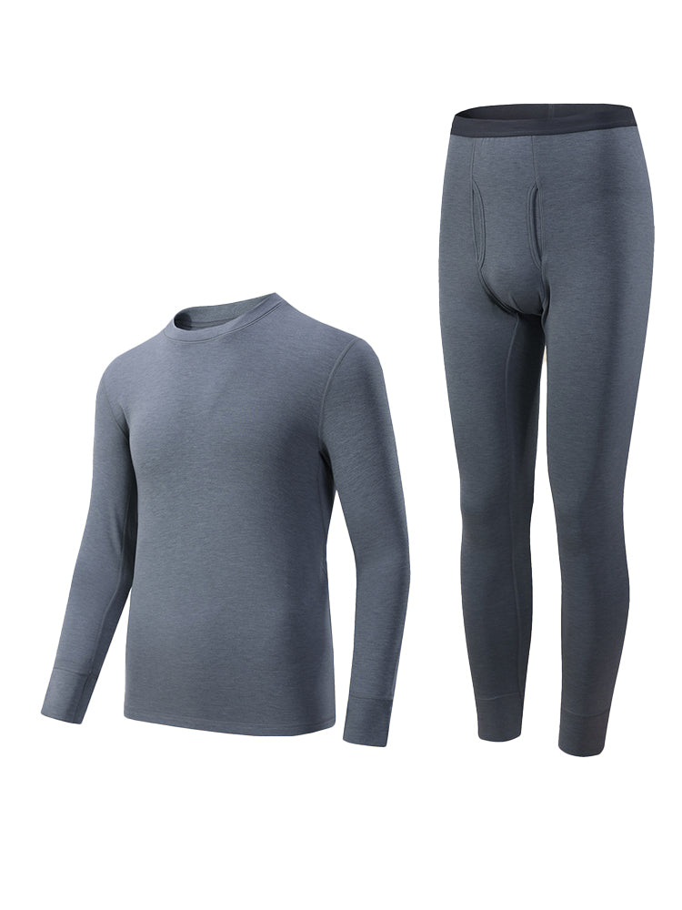 Men's Odor-Resistant Heat-Generating Fleece-Lined Base Layer Thermal Sets | dmunderwear detail image 13
