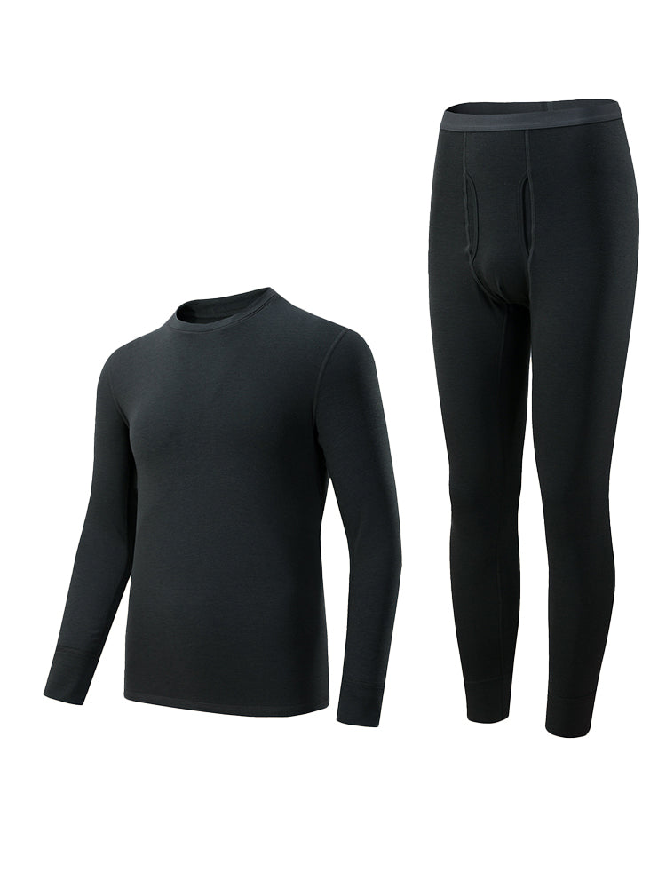 Men's Odor-Resistant Heat-Generating Fleece-Lined Base Layer Thermal Sets | dmunderwear variant image
