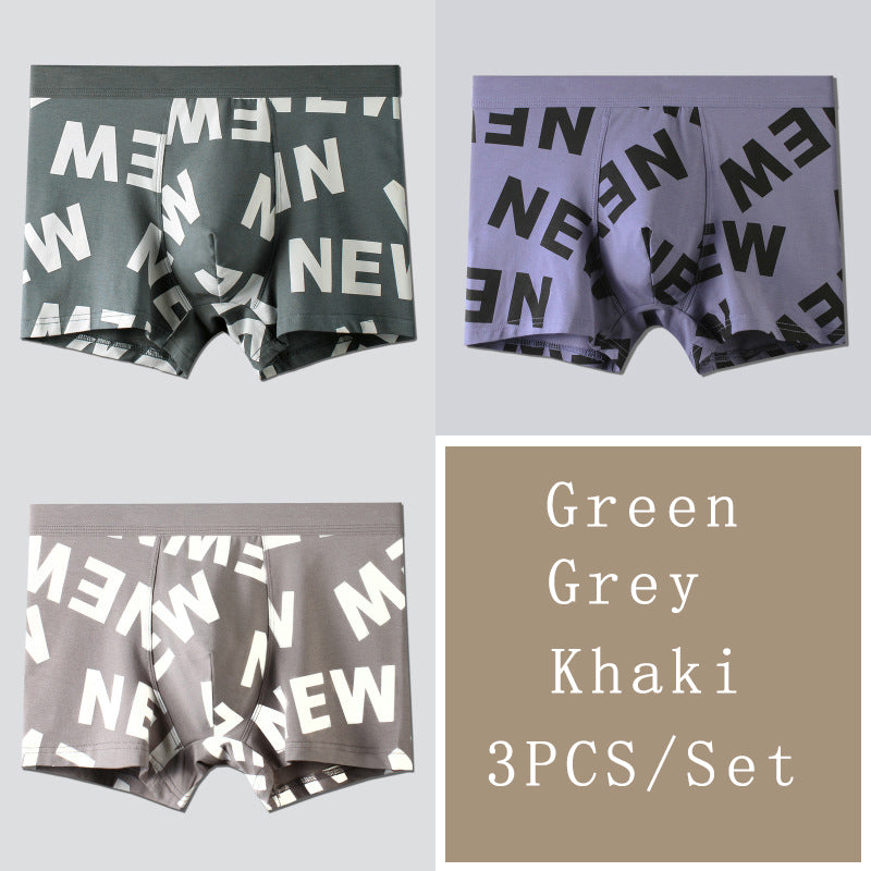 3Pcs Mens Printed U Convex Pouch Boxer Briefs | dmunderwear variant image