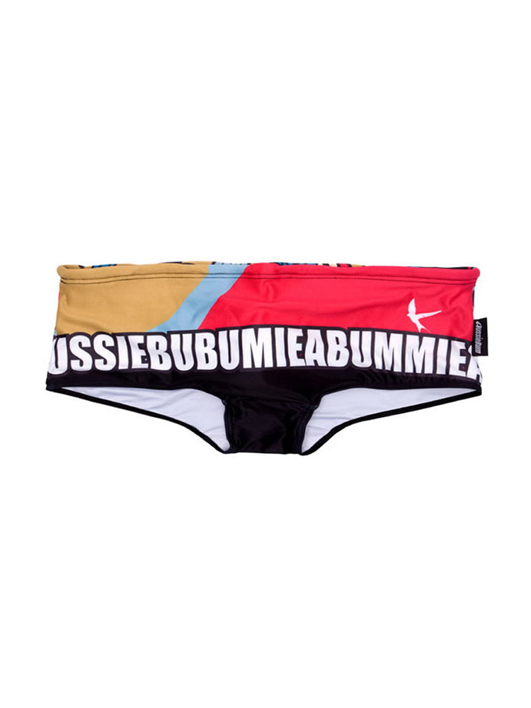 Men's Quick-Dry Low-Rise Alphabet Print Swim Briefs | dmunderwear variant image