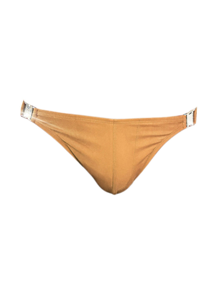 Men's Quick-Dry Odor-Control Solid Color Side Snap Swim Briefs | dmunderwear variant image