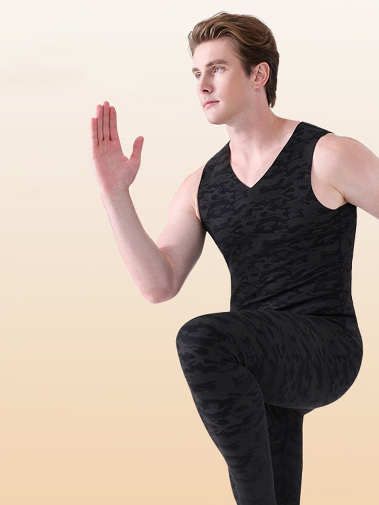 Men's Seamless Comfort Everyday Essential Odor-Control Warm Thermal Sets | dmunderwear detail image 9
