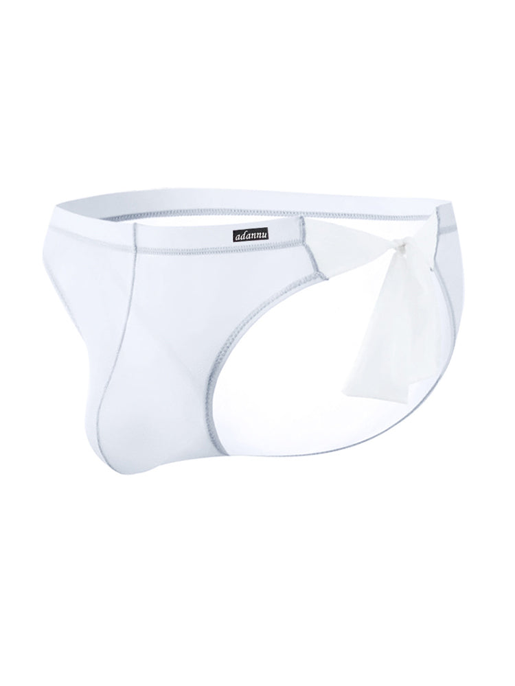 Men's Sexy Translucent Lace-up Briefs with Unfastened U-shaped Large Pouch | dmunderwear variant image