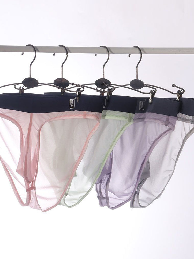 Men's Ultra Thin Ice Silk See-through Briefs | dmunderwear
