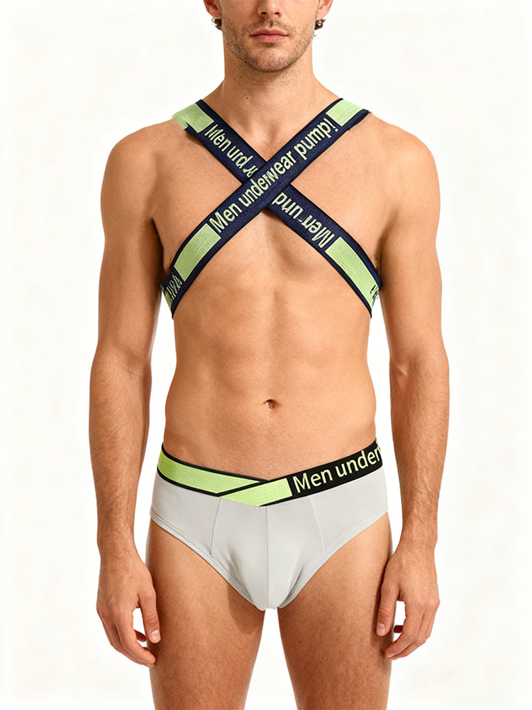 Men's Smooth Ultra-Soft Cotton 4-Way Stretch Activewear Shoulder Strap & Underwear | dmunderwear detail image 1