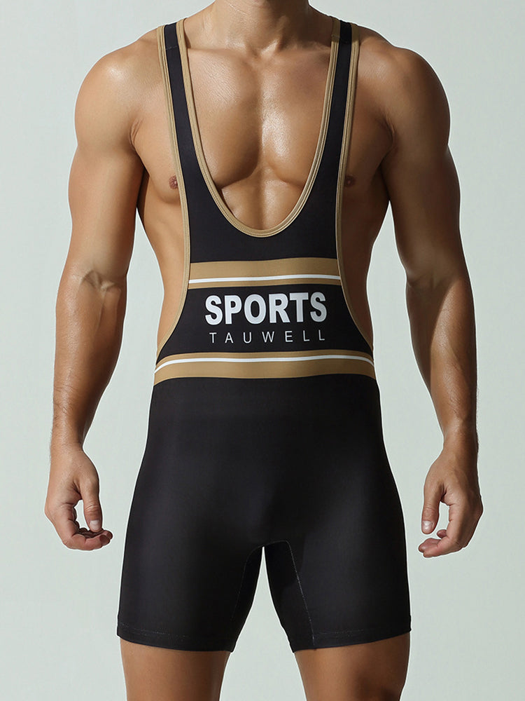Men's Soft-Touch Solid Color Movement-Friendly Zero-Irritation Wrestling Singlet Bodysuit | dmunderwear variant image
