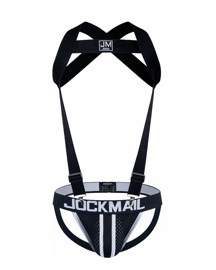 Men's Sporty Cut Adjustable Harness Elastic Supportive Fit Shoulder Strap & Jockstrap | dmunderwear variant image